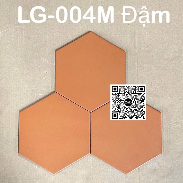 Gạch Lục Giác 20x23 Ốp Lát Trang Trí màu cam LG 004M Đậm