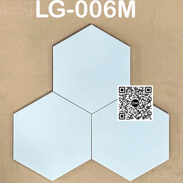 Gạch Lục Giác 20x23 Ốp Lát Trang Trí trắng trơn LG 006M