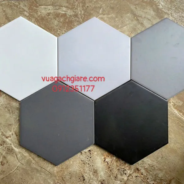 Gạch Lục Giác 23x20 Ốp Lát Trang Trí Giá Rẻ màu đen MHB23200