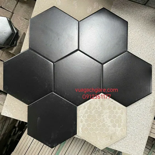 Gạch Lục Giác 23x20 Ốp Lát Trang Trí Giá Rẻ màu đen MHB23200