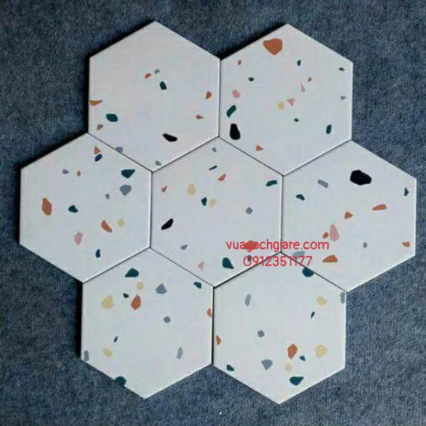 Gạch Lục Giác 23x20 Ốp Lát Trang Trí Giá Rẻ trắng terrazzo