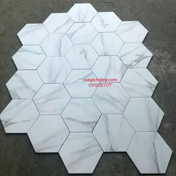 Gạch Lục Giác 23x20 Ốp Lát Trang Trí Giá Rẻ trắng vân khói SY2001