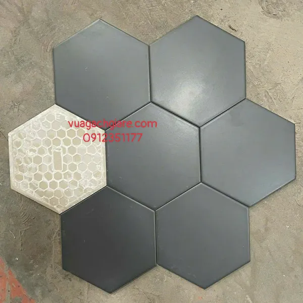 Gạch Lục Giác 23x20 Ốp Lát Trang Trí Giá Rẻ xám đậm