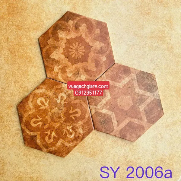 Gạch Lục Giác 23x20 Ốp Lát Trang Trí Giá Rẻ nâu vàng SY2006A