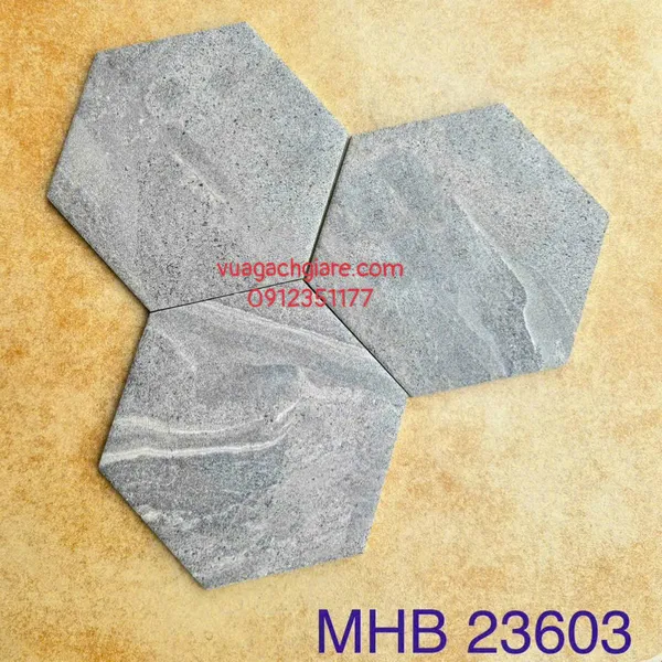 Gạch Lục Giác 23x20 Ốp Lát Trang Trí Giá Rẻ xám vân trắng MHB23603