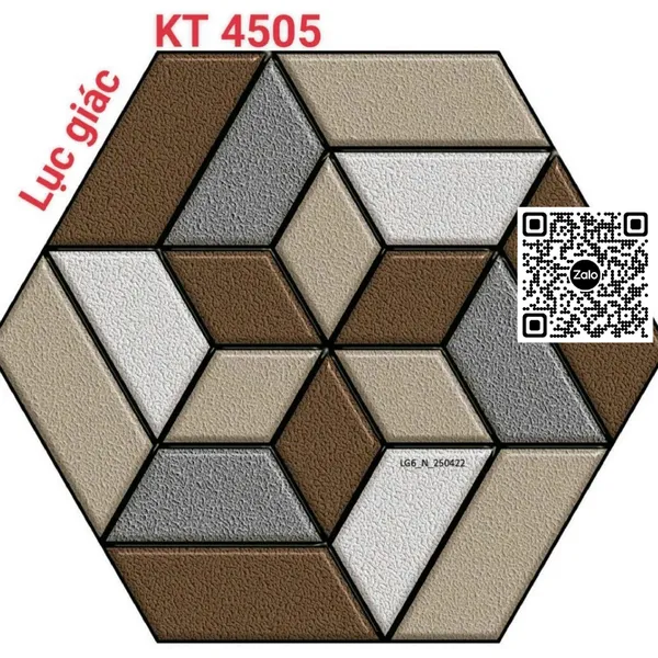 Gạch Lục Giác 50x25x6 Ốp Lát Sân Vườn màu nâu KT4505