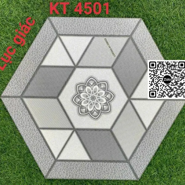 Gạch Lục Giác 50x25x6 Ốp Lát Sân Vườn màu xám KT4501