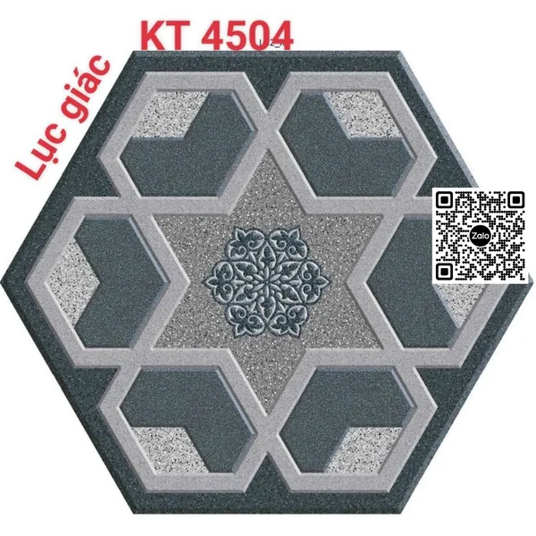 Gạch Lục Giác 50x25x6 Ốp Lát Sân Vườn màu xám KT4504