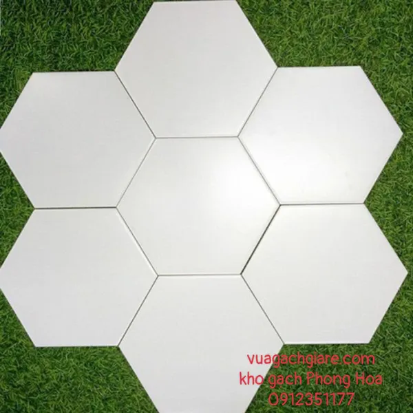 Gạch Lục Giác Trang Trí 20x23 màu trắng