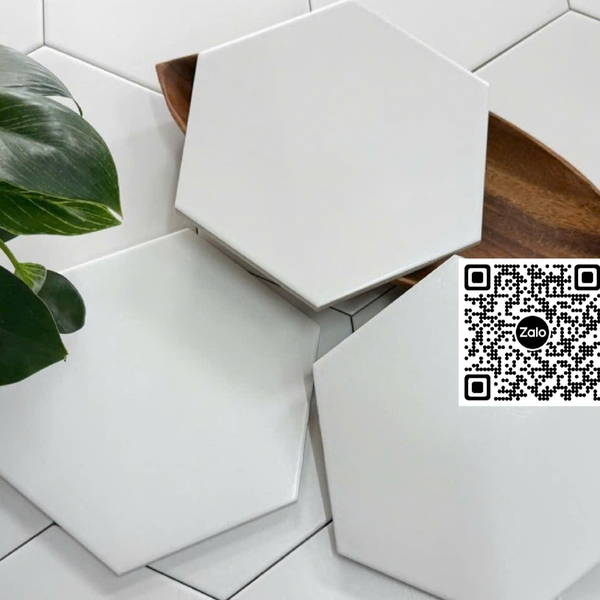 Gạch Lục Giác 20x23 Ốp Lát Trang Trí trắng trơn FL201