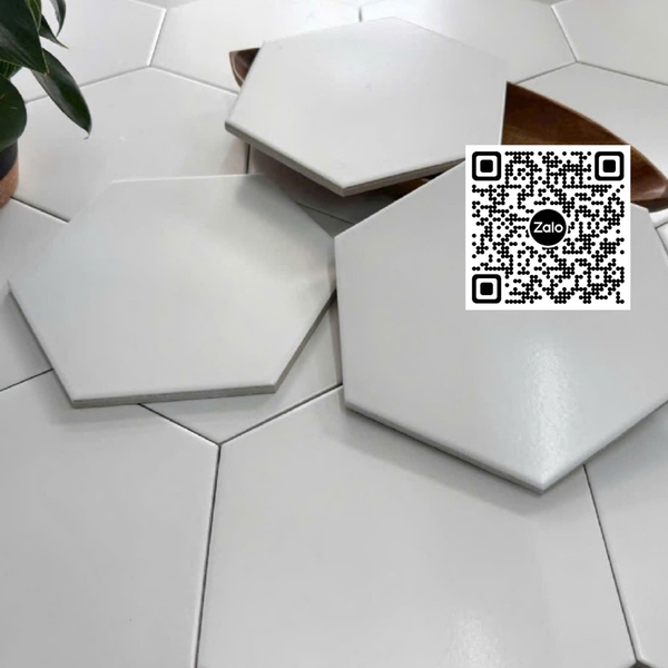 Gạch Lục Giác 20x23 Ốp Lát Trang Trí trắng trơn FL201