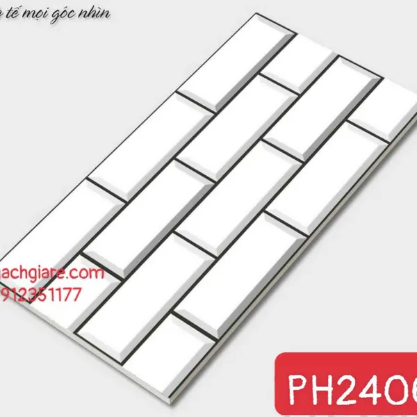 Gạch Men Trang Trí 20x40 Giá Rẻ màu trắng 2406