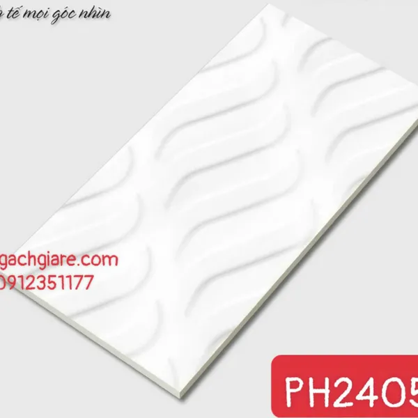 Gạch Men Trang Trí 20x40 Giá Rẻ trắng vân sóng 2405