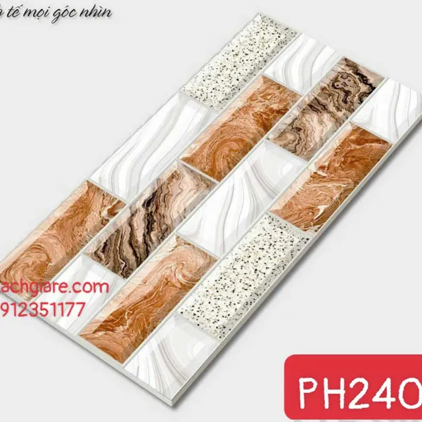 Gạch Men Trang Trí 20x40 Giá Rẻ nâu vân đá 2401