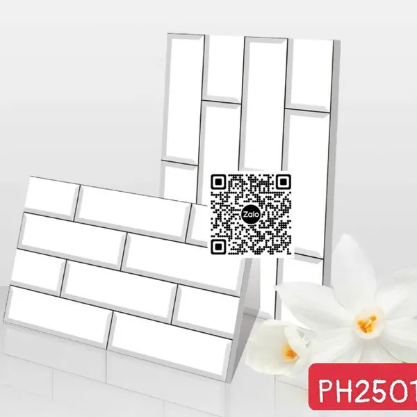 Gạch Men 25x40 Ốp Dán trang Trí màu trắng 2501