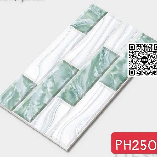 Gạch Men 25x40 Ốp Dán trang Trí trắng xanh 2505