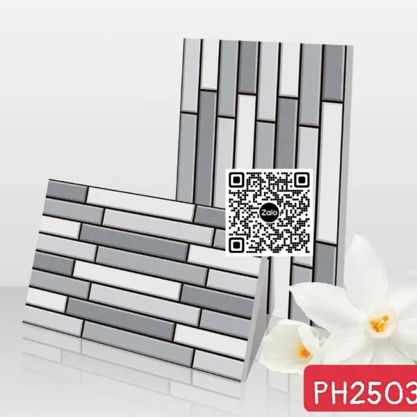 Gạch Men 25x40 Ốp Dán trang Trí xám trắng 2503