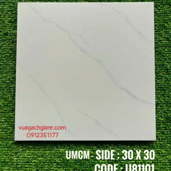 Gạch Men 30x30 Lát Nền Toilet Giá Rẻ trắng vân khói U81101
