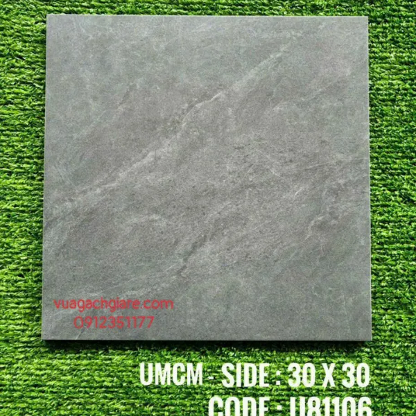 Gạch Men 30x30 Lát Nền Toilet Giá Rẻ xám vân đá U81106