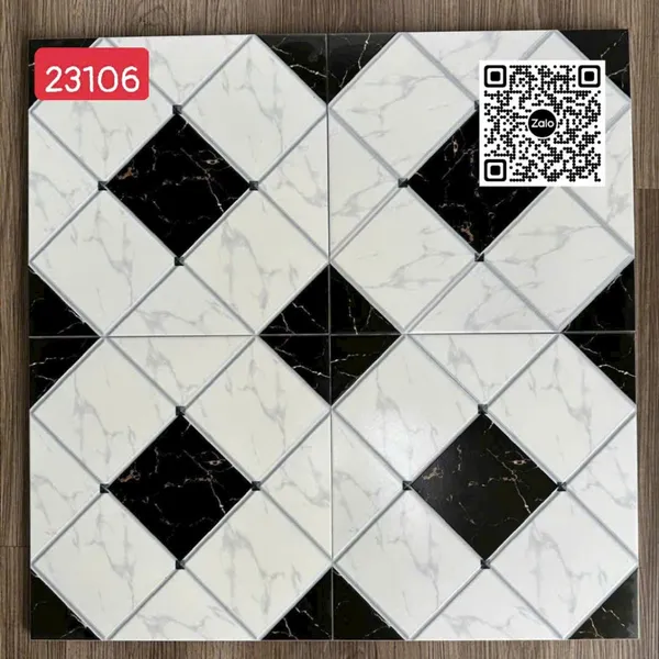 Gạch Men Mờ 30x30 Ốp Lát đen trắng vân khói 23106