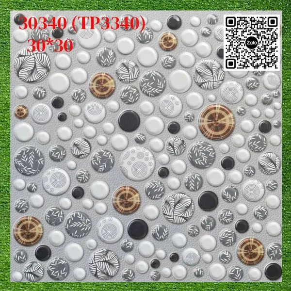 Gạch Men Mờ 30x30 Ốp Lát hình tròn lớn nhỏ 30340