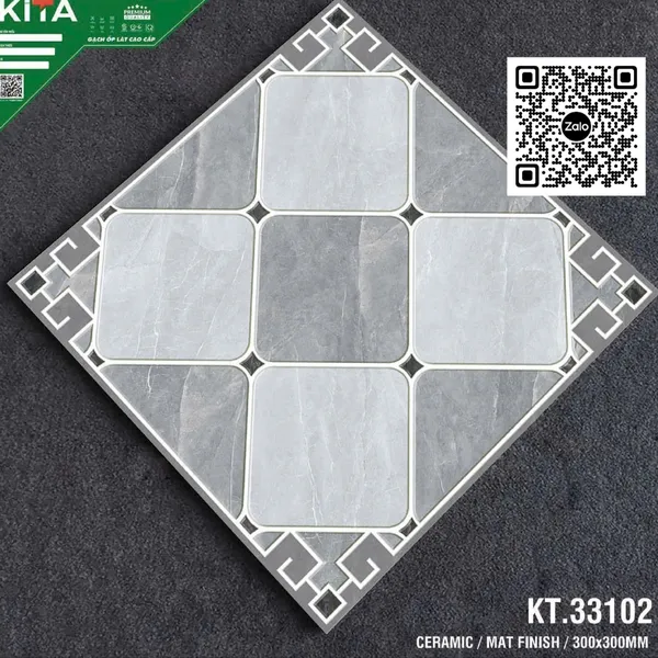 Gạch Men 30x30 Ốp Lát Toilet đá ghép 33102
