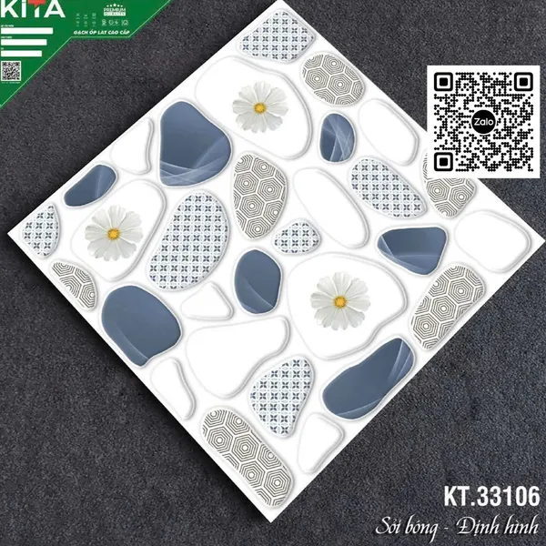 Gạch Men 30x30 Ốp Lát Toilet sỏi đá 33106