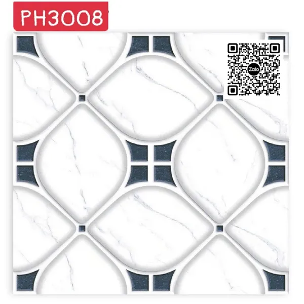 Gạch Men 30x30 Ốp Lát Toilet trắng vân khói 3008