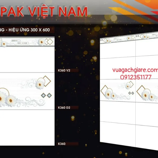 Gạch Ốp Tường 30x60 Giá Rẻ PAK trắng trơn K360