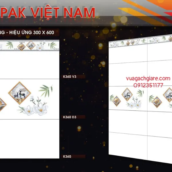 Gạch Ốp Tường 30x60 Giá Rẻ PAK trắng trơn K360