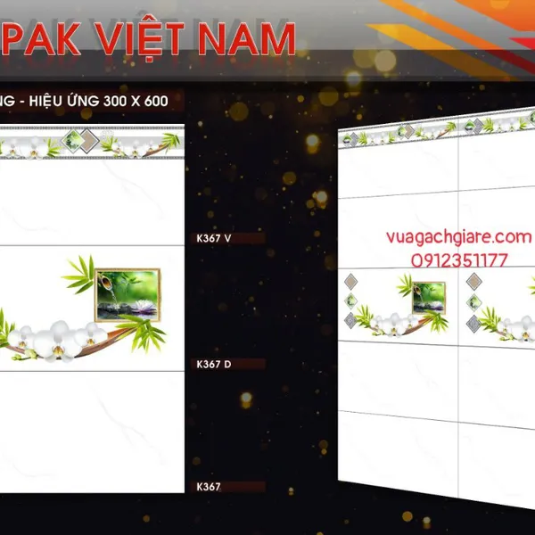 Gạch Ốp Tường 30x60 Giá Rẻ PAK trắng vân khói K366 - K367