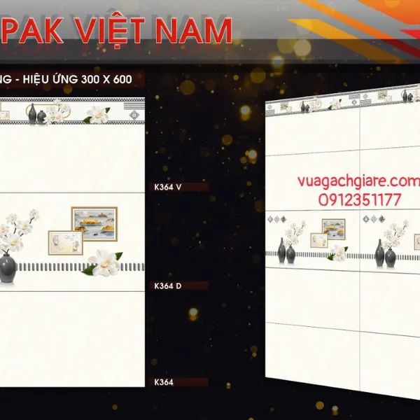 Gạch Ốp Tường 30x60 Giá Rẻ PAK trắng vân mây K364 - K365