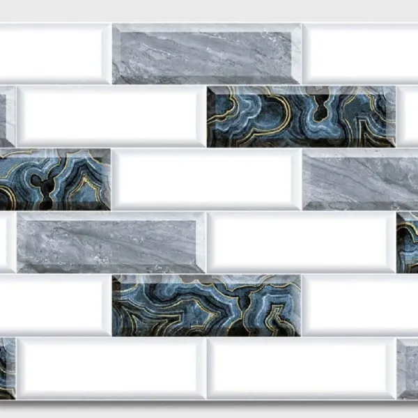 Gạch Men 30x60 Ốp Dán trang Trí đá ghép trắng xám 3606