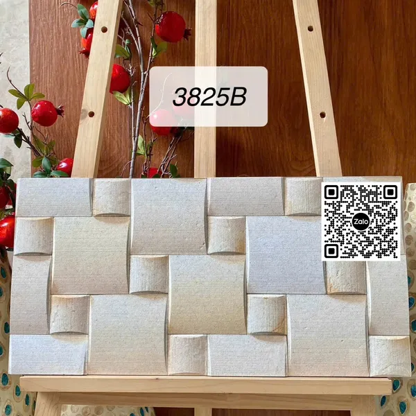 Gạch Men 30x60 Ốp Dán Trang Trí đá ghép kem 3825B