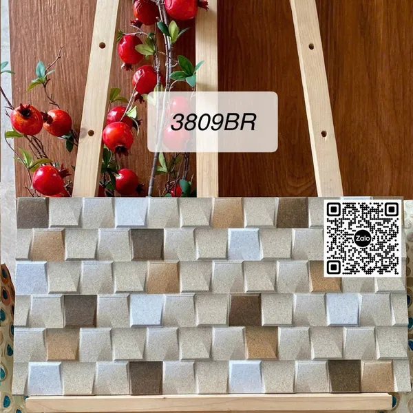 Gạch Men 30x60 Ốp Dán Trang Trí đá ghép nâu 3809BR