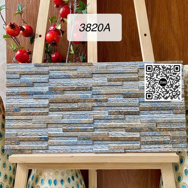 Gạch Men 30x60 Ốp Dán Trang Trí đá ghép nâu 3820A
