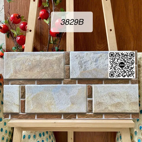 Gạch Men 30x60 Ốp Dán Trang Trí đá ghép nâu 3829B