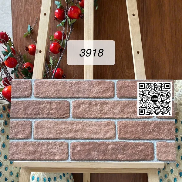 Gạch Men 30x60 Ốp Dán Trang Trí đá ghép nâu 3918