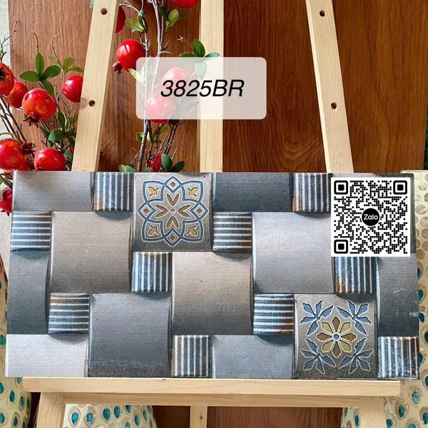 Gạch Men 30x60 Ốp Dán Trang Trí đá ghép nâu xám 3825BR