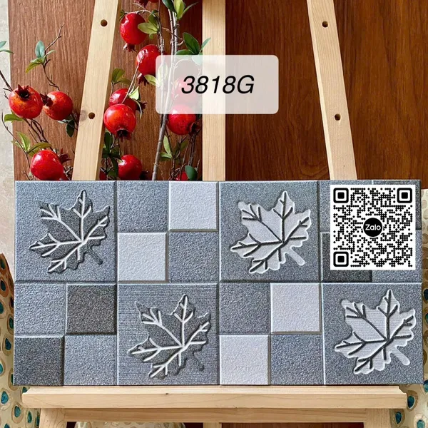 Gạch Men 30x60 Ốp Dán Trang Trí đá ghép xám 3818G