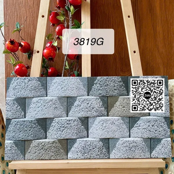 Gạch Men 30x60 Ốp Dán Trang Trí đá ghép xám 3819G