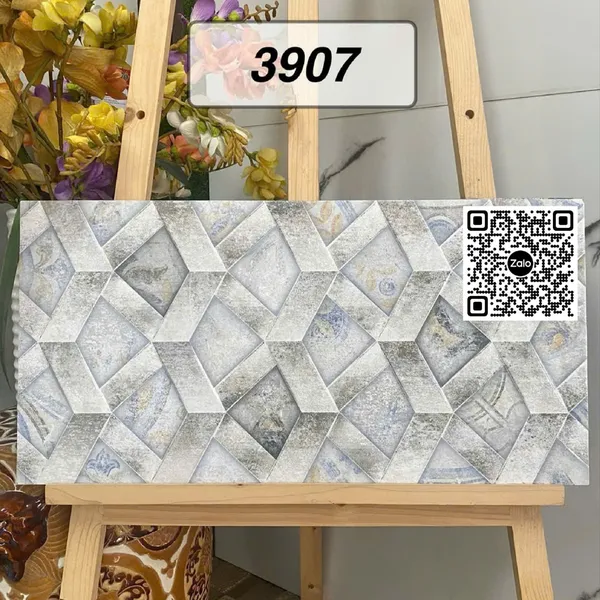 Gạch Men 30x60 Ốp Dán Trang Trí đá ghép xám 3907
