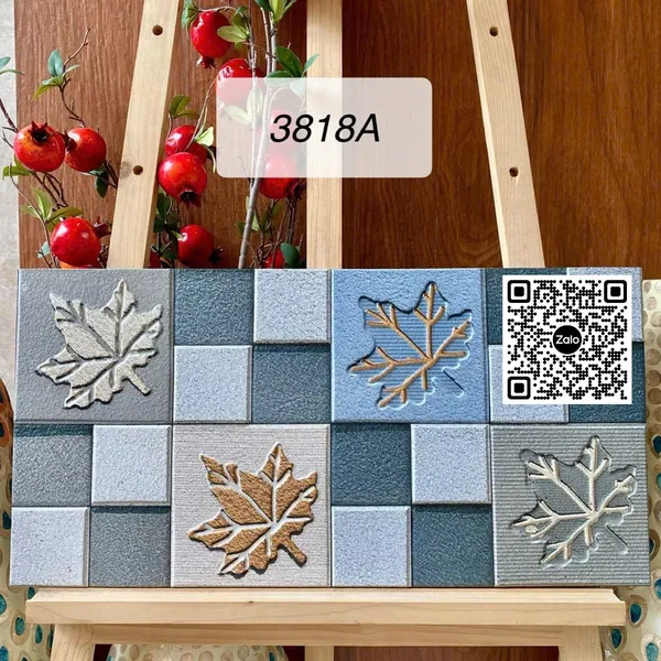 Gạch Men 30x60 Ốp Dán Trang Trí đá ghép xám xanh 3818A