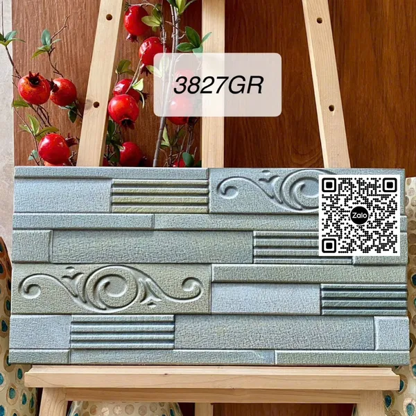 Gạch Men 30x60 Ốp Dán Trang Trí đá ghép xám 3827GR