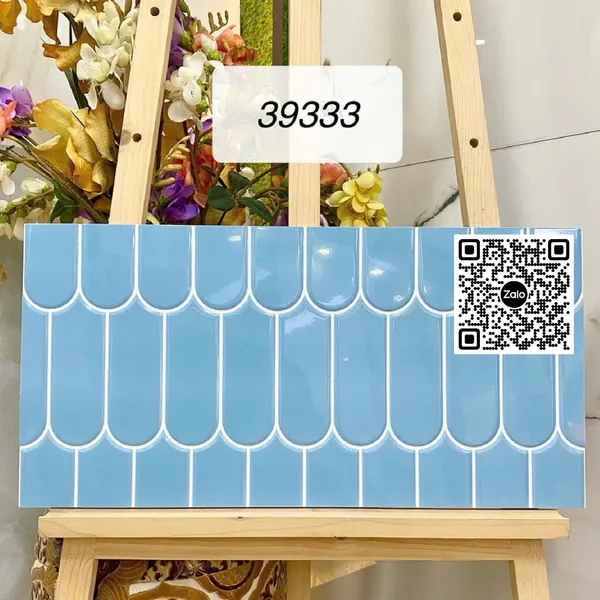 Gạch Men 30x60 Ốp Dán Trang Trí lông vũ xanh 39333