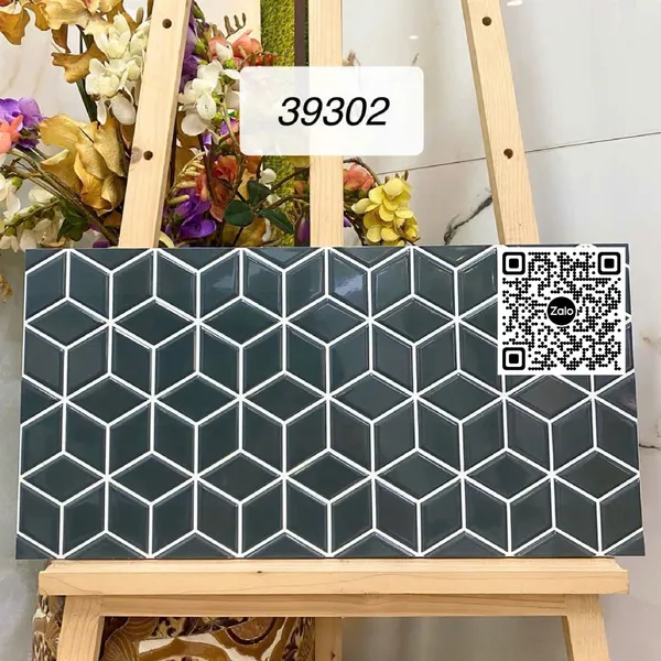 Gạch Men 30x60 Ốp Dán Trang Trí lục giác đen 39302