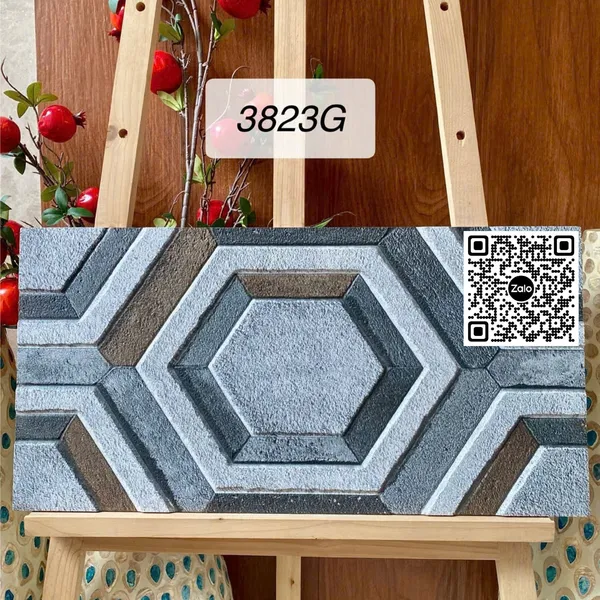 Gạch Men 30x60 Ốp Dán Trang Trí lục giác nâu xám 3823G