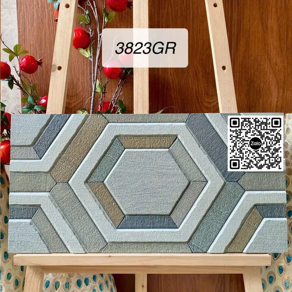 Gạch Men 30x60 Ốp Dán Trang Trí lục giác nâu xám 3823GR