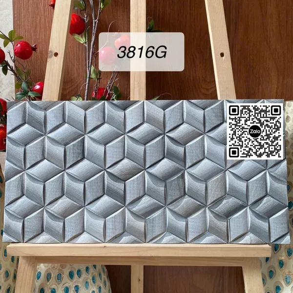 Gạch Men 30x60 Ốp Dán Trang Trí lục giác xám 3816G