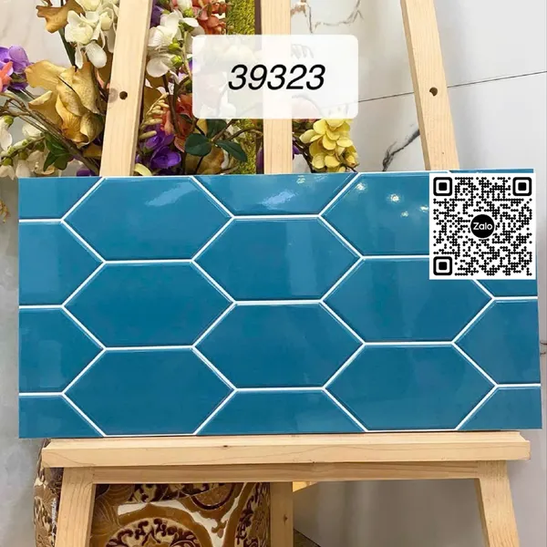 Gạch Men 30x60 Ốp Dán Trang Trí lục giác xanh 39323